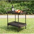 Patioplus Outdoor Espresso Wicker Patio Furniture Serving Cart PA2430156